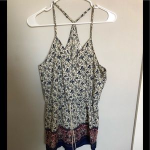 floral / poppy blu pepper romper
